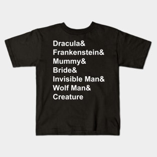 The Classic Spooky Gang is All Here Kids T-Shirt